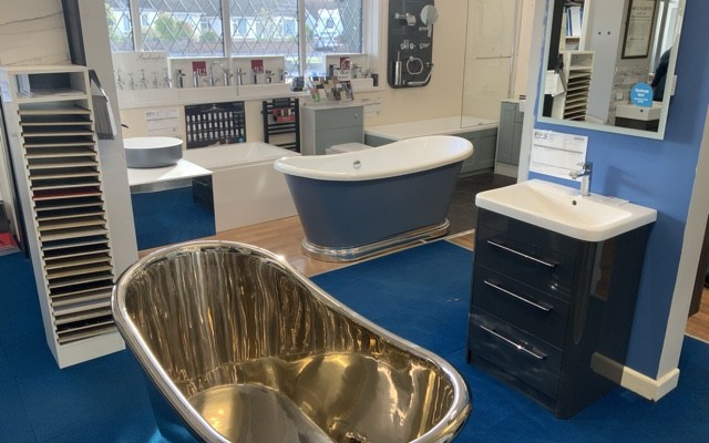 11 - Portsmouth Plumbing Supplies - Bathroom Showroom - Two Freestanding Baths & a Vanity Unit