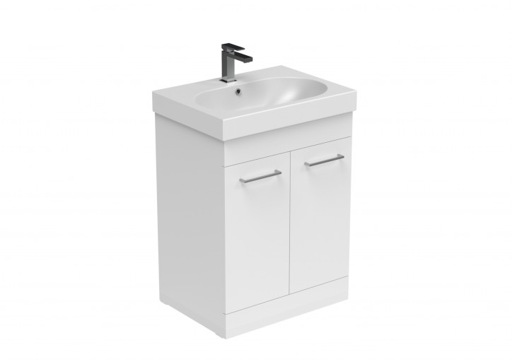 AUSTEN 60cm 2 door floor standing unit - Gloss White